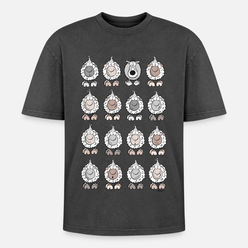 Sheep and wolf - Oversized Unisex Premium Acid-Washed T-Shirt - undefined