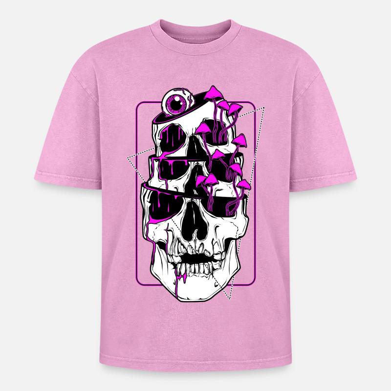 False Awakenig Loop - Oversized Unisex Premium Acid-Washed T-Shirt - acid washed pink