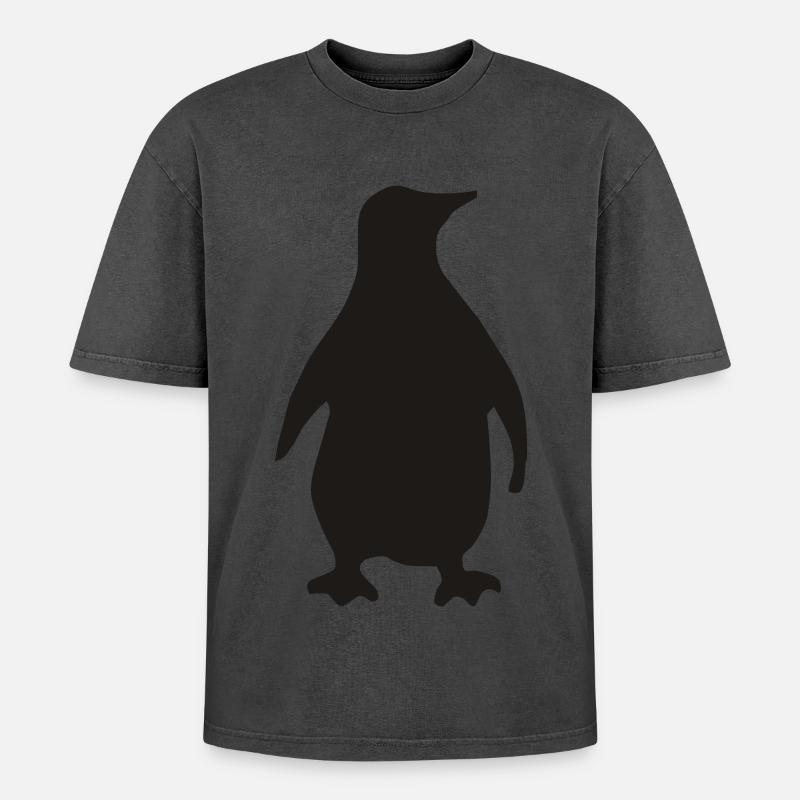 Penguin - Oversized Unisex Premium Acid-Washed T-Shirt - undefined