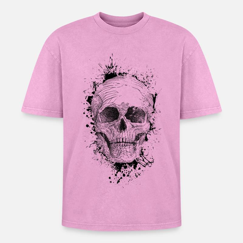 Crâne - T-shirt Premium unisexe oversize acid-washed - rose délavé acide
