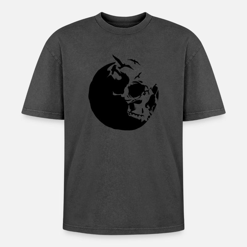 killing moon skull mond - Oversized Unisex Premium Acid-Washed T-Shirt - undefined
