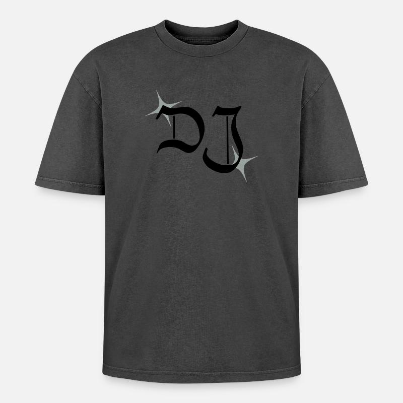 DJ monogram - Oversized Unisex Premium Acid-Washed T-Shirt - undefined