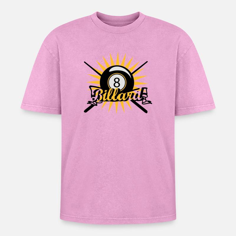 Billardkugel - Oversized Unisex Premium Acid-Washed T-Shirt - Pink Acid Wash