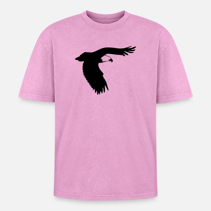 Raubvogel - Adler - Eagle - Oversized Unisex Premium Acid-Washed T-Shirt - acid washed pink
