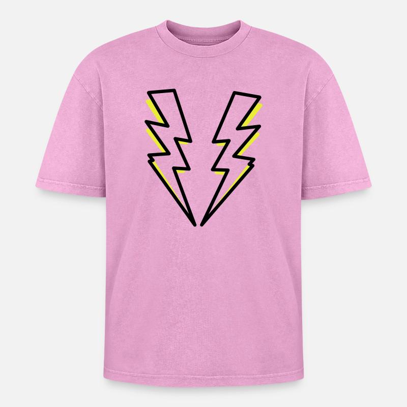 Blitze,Blitz,Blitzer, - Oversized Unisex Premium Acid-Washed T-Shirt - Pink Acid Wash