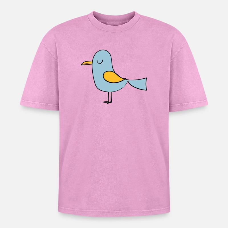 oiseau - T-shirt Premium unisexe oversize acid-washed - rose délavé acide