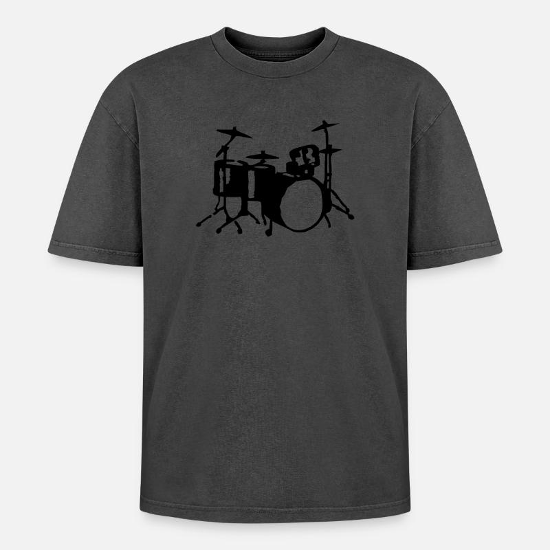 Drums - Oversized Unisex Premium Acid-Washed T-Shirt - undefined
