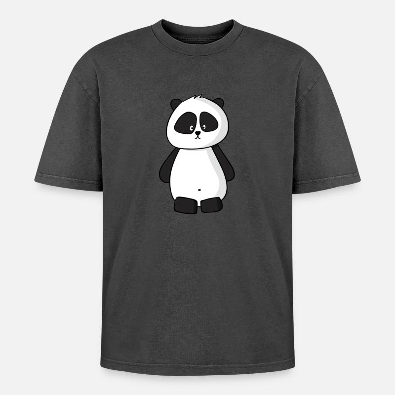 Panda - Oversized Unisex Premium Acid-Washed T-Shirt - undefined