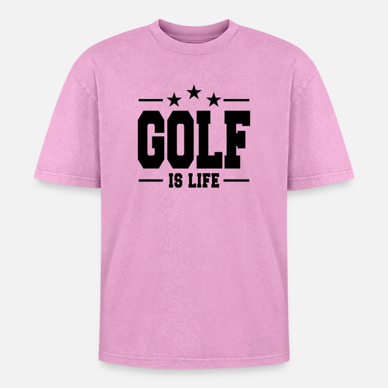 Golf is life / Golf - Oversized Unisex Premium Acid-Washed T-Shirt - acid washed pink