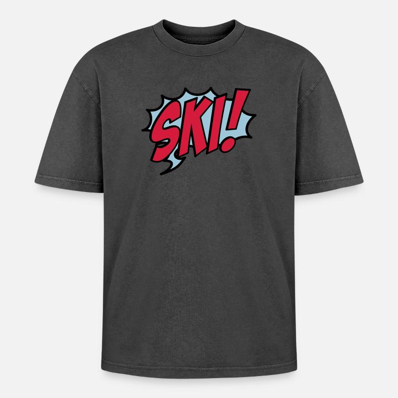 ski - Oversized Unisex Premium Acid-Washed T-Shirt - undefined
