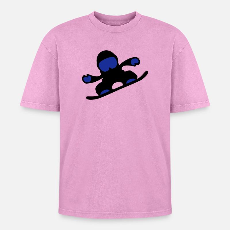 snowboardeuse - T-shirt Premium unisexe oversize acid-washed - rose délavé acide