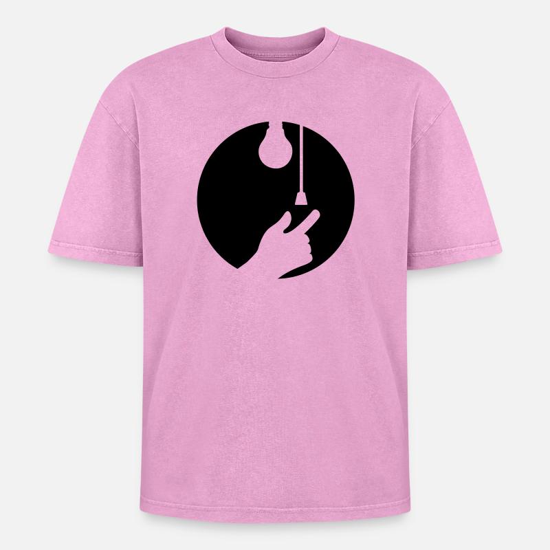 off light - Oversized Unisex Premium Acid-Washed T-Shirt - acid washed pink