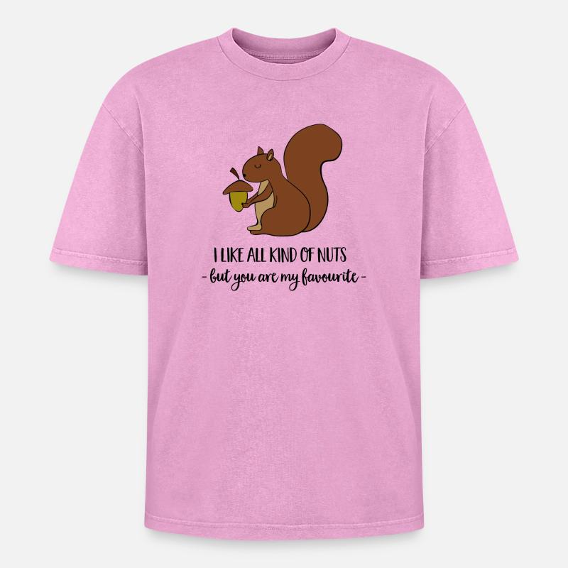 squirrel - Oversized Unisex Premium Acid-Washed T-Shirt - acid washed pink