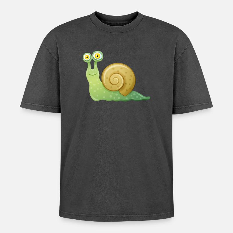 snail - Oversized Unisex Premium Acid-Washed T-Shirt - undefined