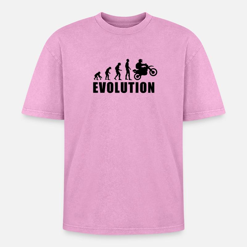 EVOLUTION motocross motorcycle gift - Oversized Unisex Premium Acid-Washed T-Shirt - acid washed pink