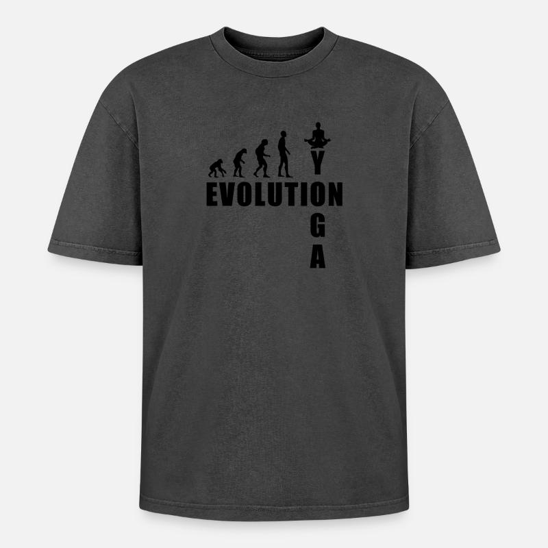 EVOLUTION Yoga Meditation Geschenk - Oversized Unisex Premium Acid-Washed T-Shirt - undefined