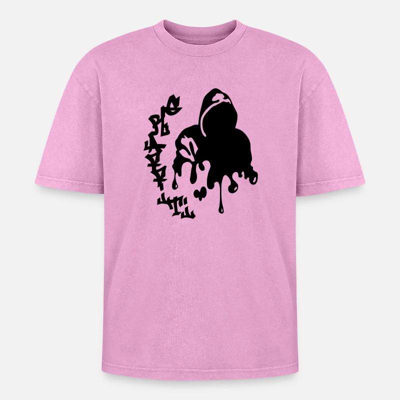 graffiti - T-shirt Premium unisexe oversize acid-washed - rose délavé acide