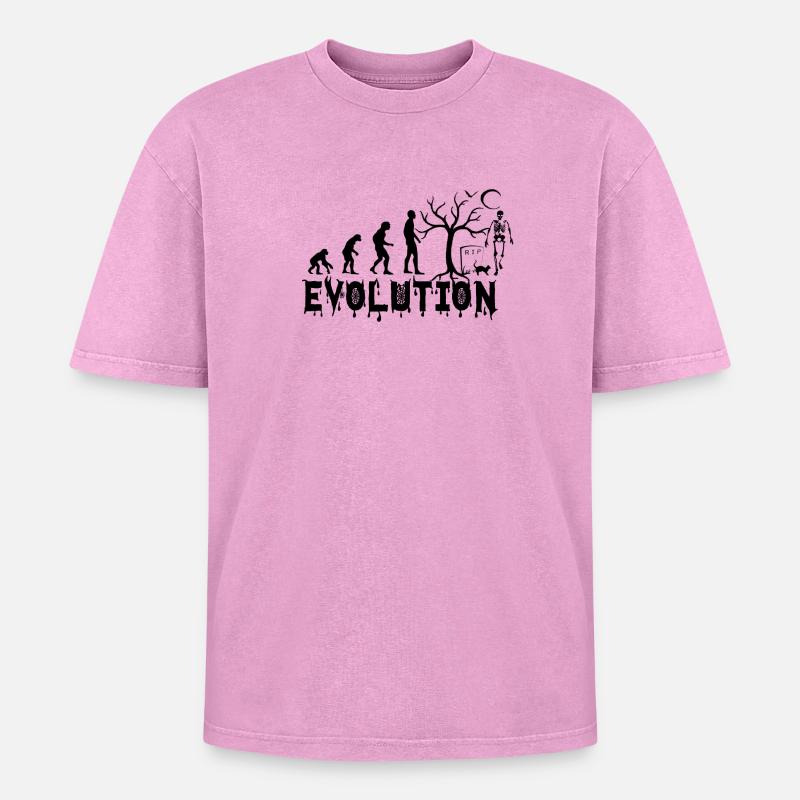 Cadeau EVOLUTION HALLOWEEN - T-shirt Premium unisexe oversize acid-washed - rose délavé acide