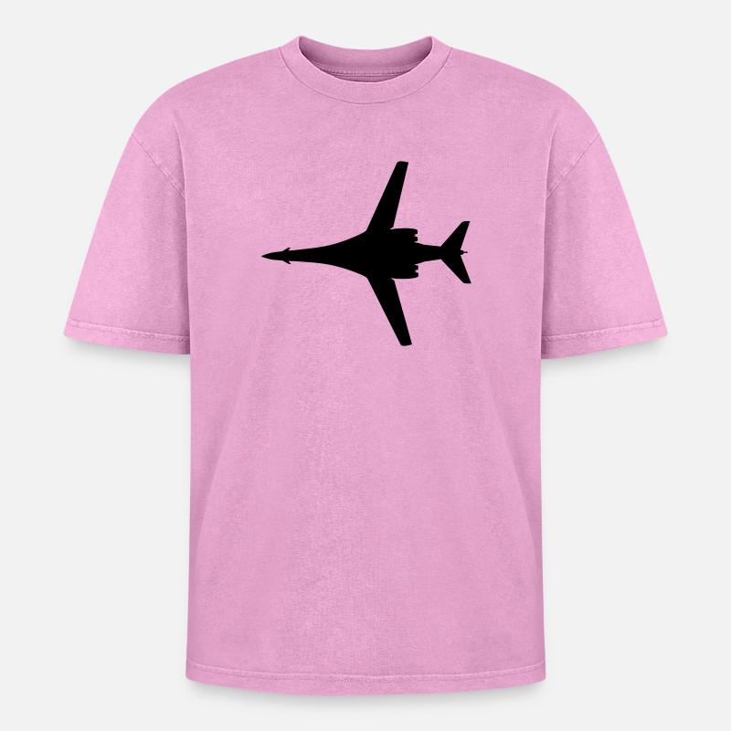 B-1B - Oversized Unisex Premium Acid-Washed T-Shirt - Pink Acid Wash