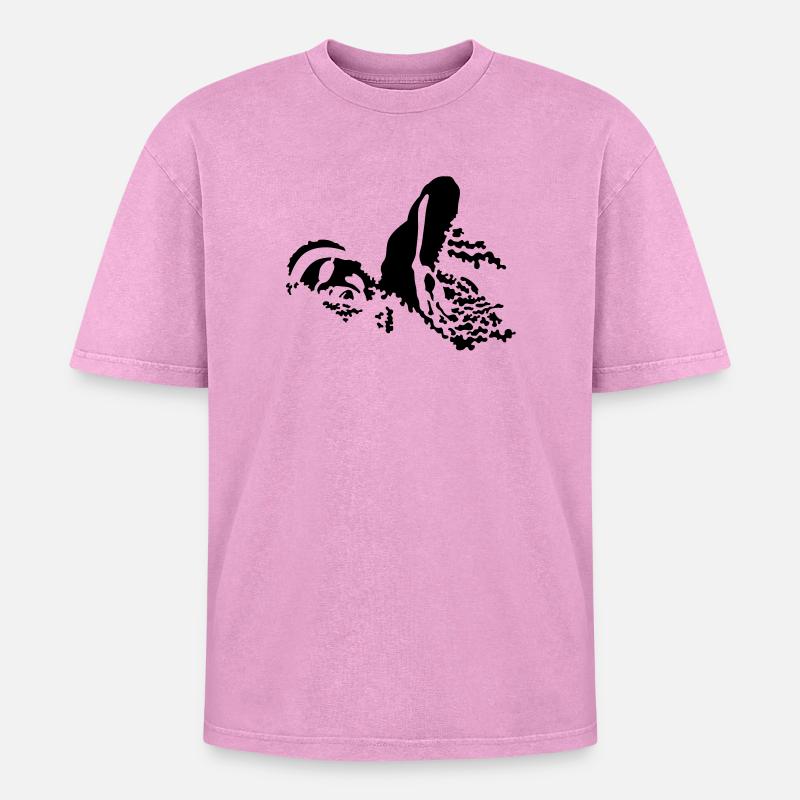schwimmer_2 - Oversized Unisex Premium Acid-Washed T-Shirt - acid washed pink