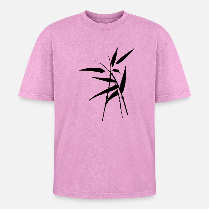Bambus - Oversized Unisex Premium Acid-Washed T-Shirt - Pink Acid Wash