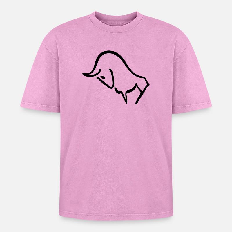 stier - Oversized Unisex Premium Acid-Washed T-Shirt - Pink Acid Wash