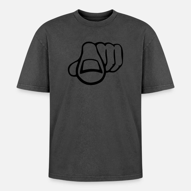 Finger - Oversized Unisex Premium Acid-Washed T-Shirt - undefined