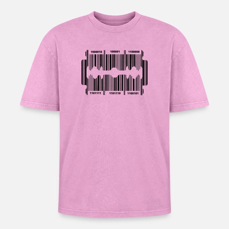 Razor blade with secret code - Oversized Unisex Premium Acid-Washed T-Shirt - acid washed pink