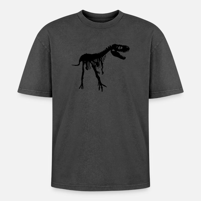 Dinosaur - Oversized Unisex Premium Acid-Washed T-Shirt - undefined