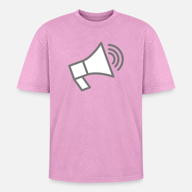 Speaker speacker - Oversized Unisex Premium Acid-Washed T-Shirt - acid washed pink