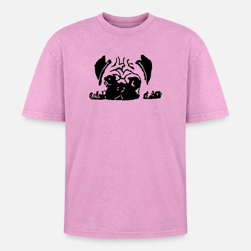 mops - Oversized Unisex Premium Acid-Washed T-Shirt - acid washed pink