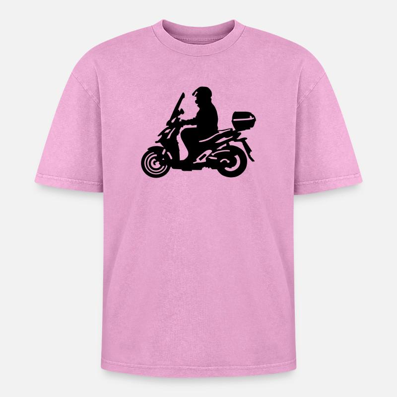 scooters - Oversized Unisex Premium Acid-Washed T-Shirt - acid washed pink