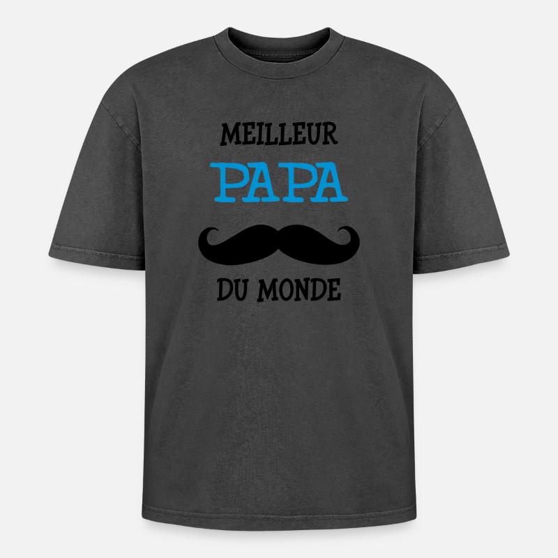 Bester Papa der Welt - Oversized Unisex Premium Acid-Washed T-Shirt - undefined