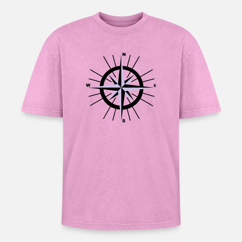 Compass nautique - T-shirt Premium unisexe oversize acid-washed - rose délavé acide