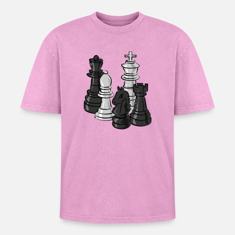 chess - Oversized Unisex Premium Acid-Washed T-Shirt - acid washed pink