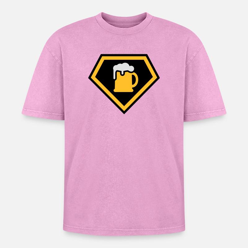 Super Drinking Team - T-shirt Premium unisexe oversize acid-washed - rose délavé acide