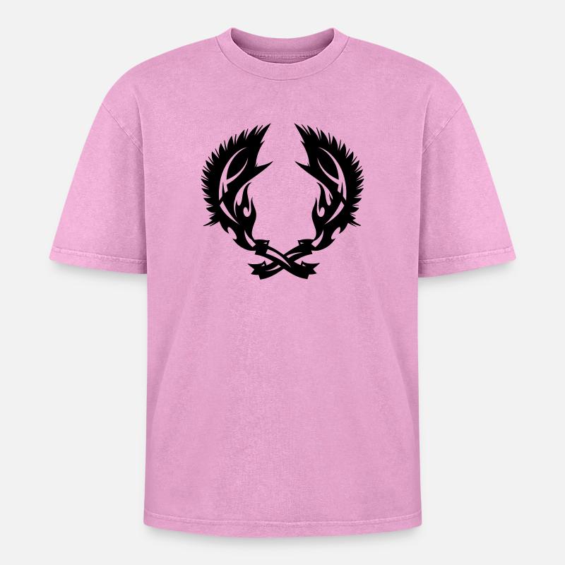 Wing fire emblem - Oversized Unisex Premium Acid-Washed T-Shirt - acid washed pink