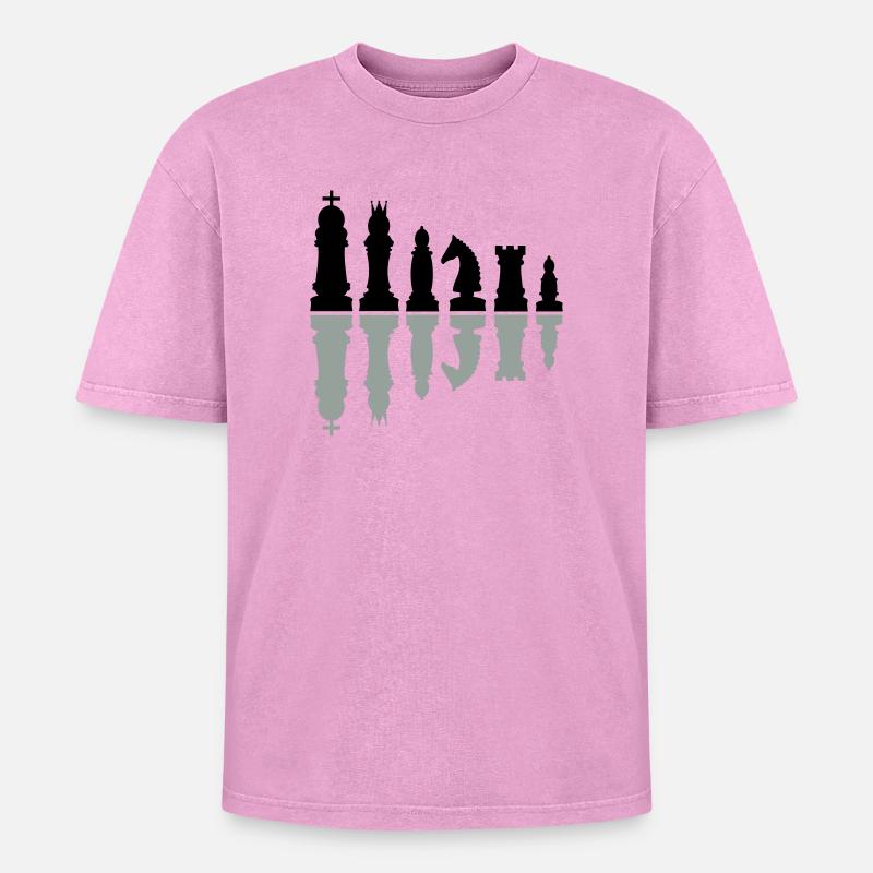 chess - Oversized Unisex Premium Acid-Washed T-Shirt - acid washed pink