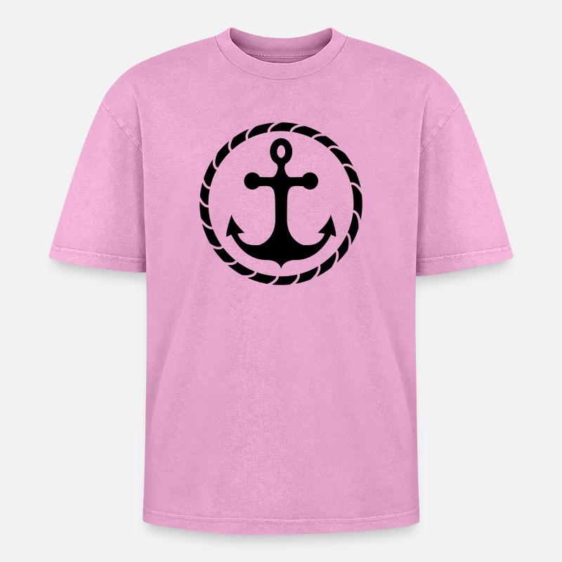 Anker - Oversized Unisex Premium Acid-Washed T-Shirt - Pink Acid Wash