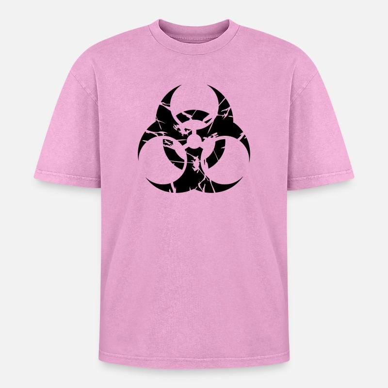 nuclear - Oversized Unisex Premium Acid-Washed T-Shirt - acid washed pink