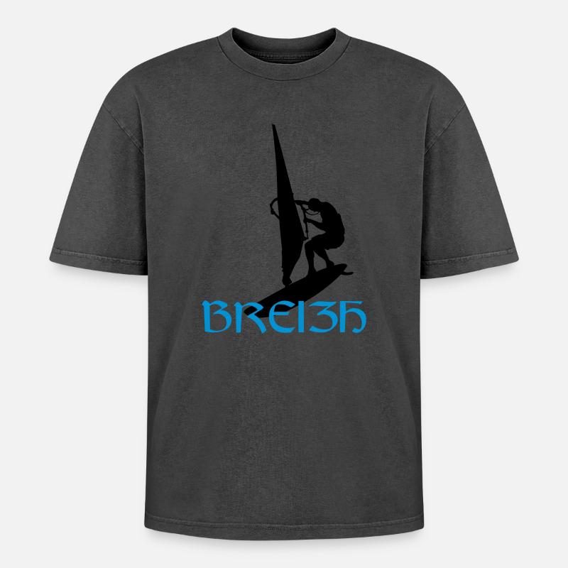 Windsurfen / Windsurfer / Windsurf / Windsurfing - Oversized Unisex Premium Acid-Washed T-Shirt - undefined