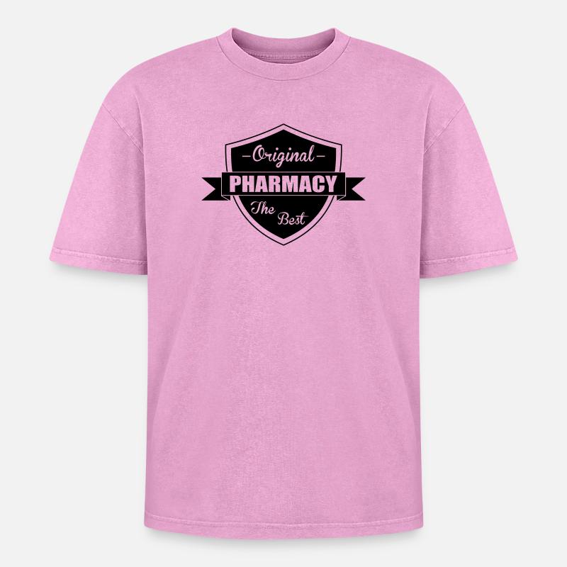 Pharmacy - Oversized Unisex Premium Acid-Washed T-Shirt - acid washed pink
