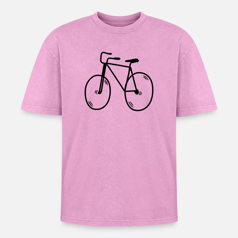 Radfahrer - Oversized Unisex Premium Acid-Washed T-Shirt - Pink Acid Wash