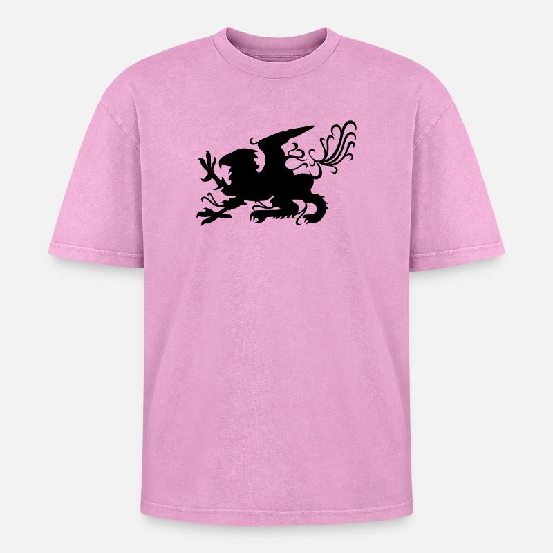 Greif - Oversized Unisex Premium Acid-Washed T-Shirt - Pink Acid Wash
