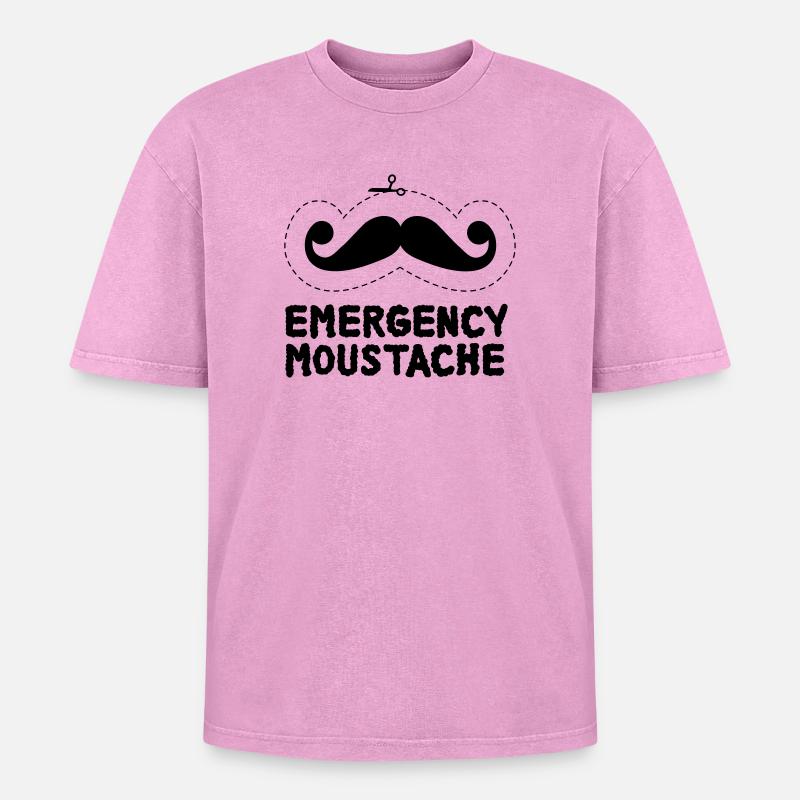 Schnurrbart - Oversized Unisex Premium Acid-Washed T-Shirt - Pink Acid Wash