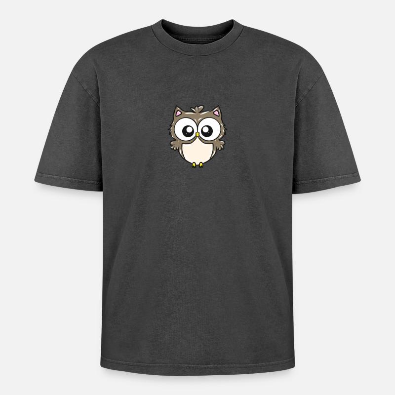 Kulleraugen Eulenheld - Oversized Unisex Premium Acid-Washed T-Shirt - undefined