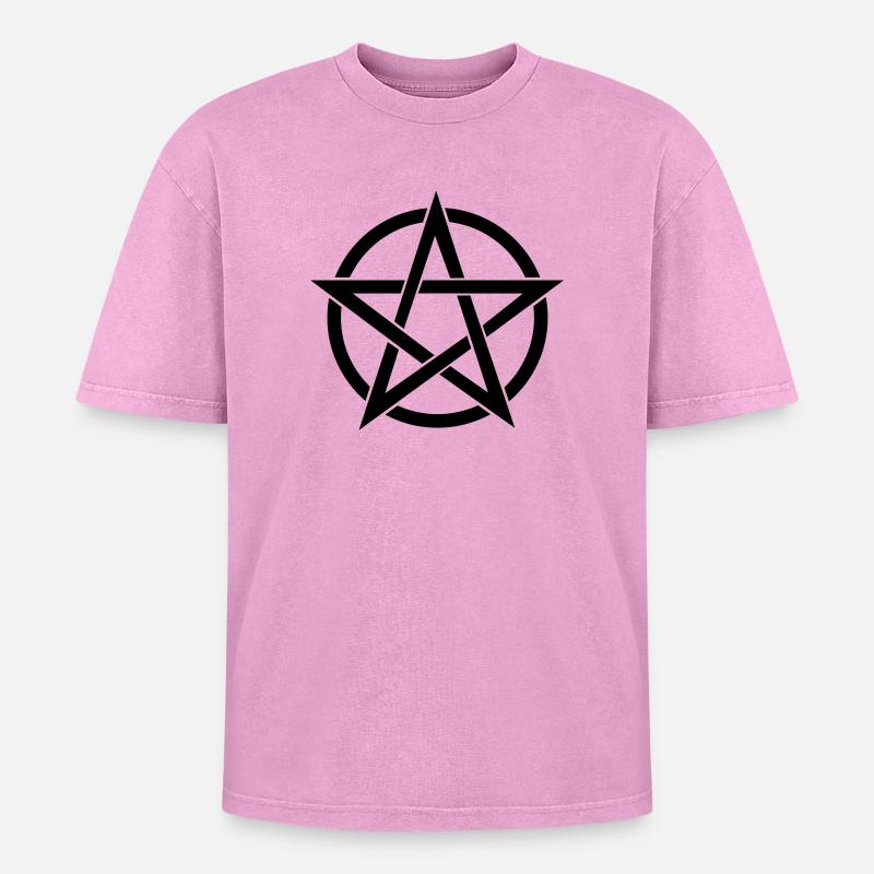 pentacle - T-shirt Premium unisexe oversize acid-washed - rose délavé acide