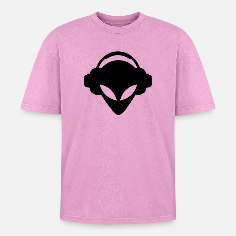 dj - Oversized Unisex Premium Acid-Washed T-Shirt - Pink Acid Wash