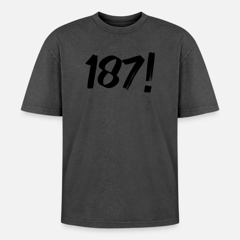 Numbers One Eight Seven - Oversized Unisex Premium Acid-Washed T-Shirt - undefined