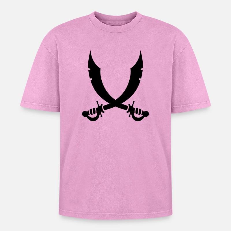 Schwerter - Oversized Unisex Premium Acid-Washed T-Shirt - Pink Acid Wash